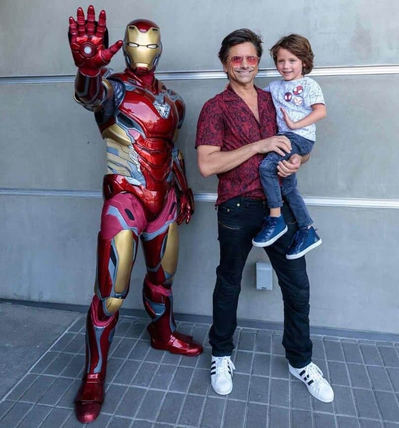 John Stamos with his son and ironman