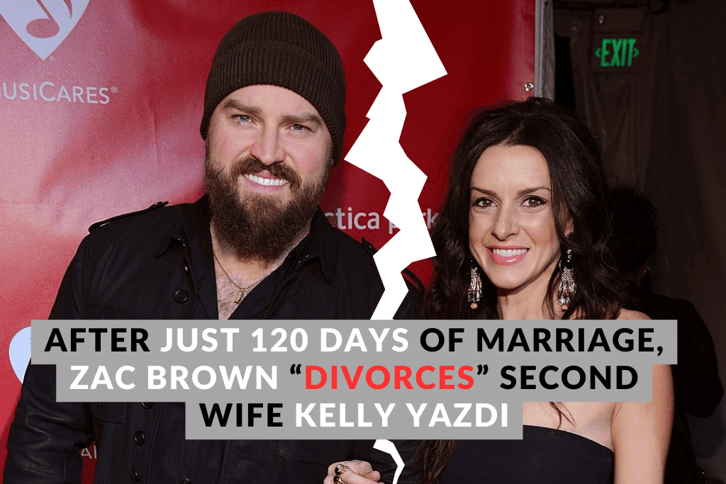 After Just 120 Days Of Marriage Zac Brown Divorces Second Wife Kelly Yazdi