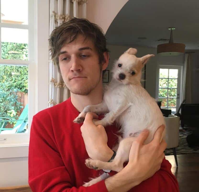 Bo Burnham with his pet