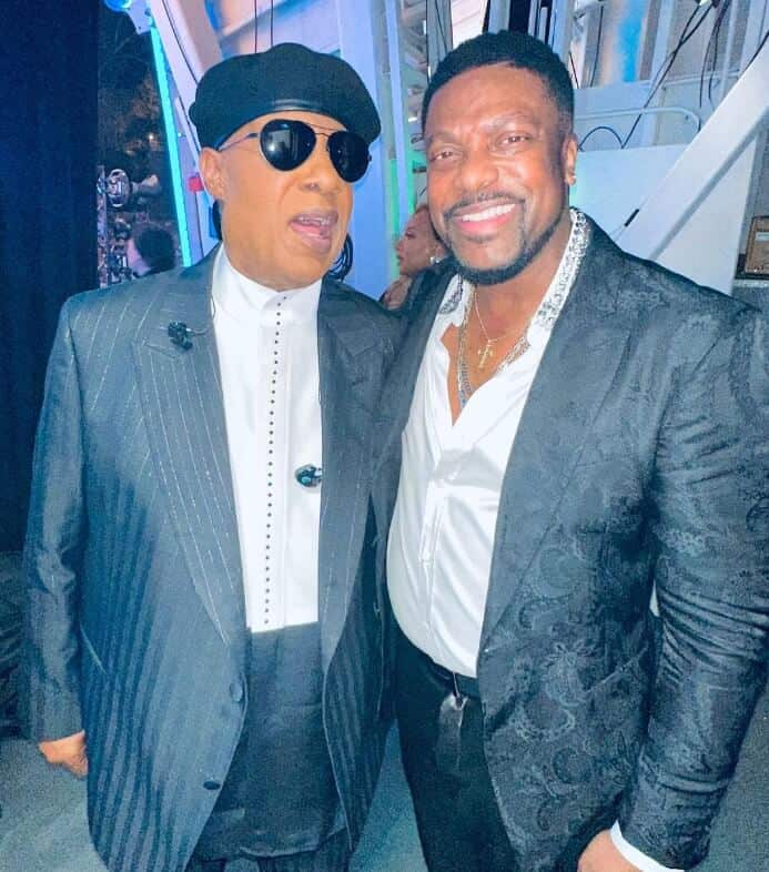 Chris Tucker with Stevie Wonder