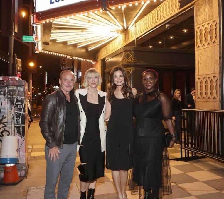 Clark Gregg with ella and Betsy Brandt