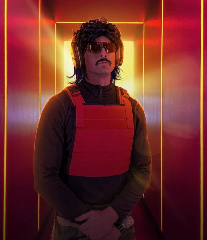 Dr Disrespect holding mic