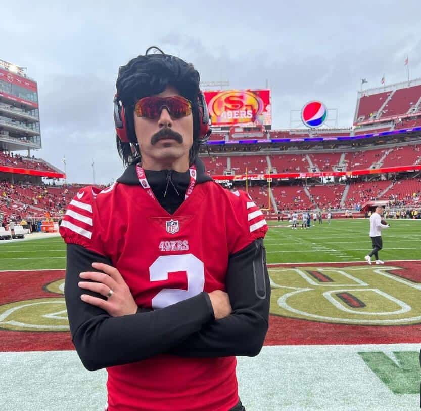 Dr Disrespect supporting San Francisco 49ers