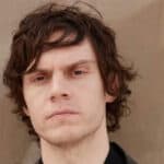 Evan Peters looking into camera