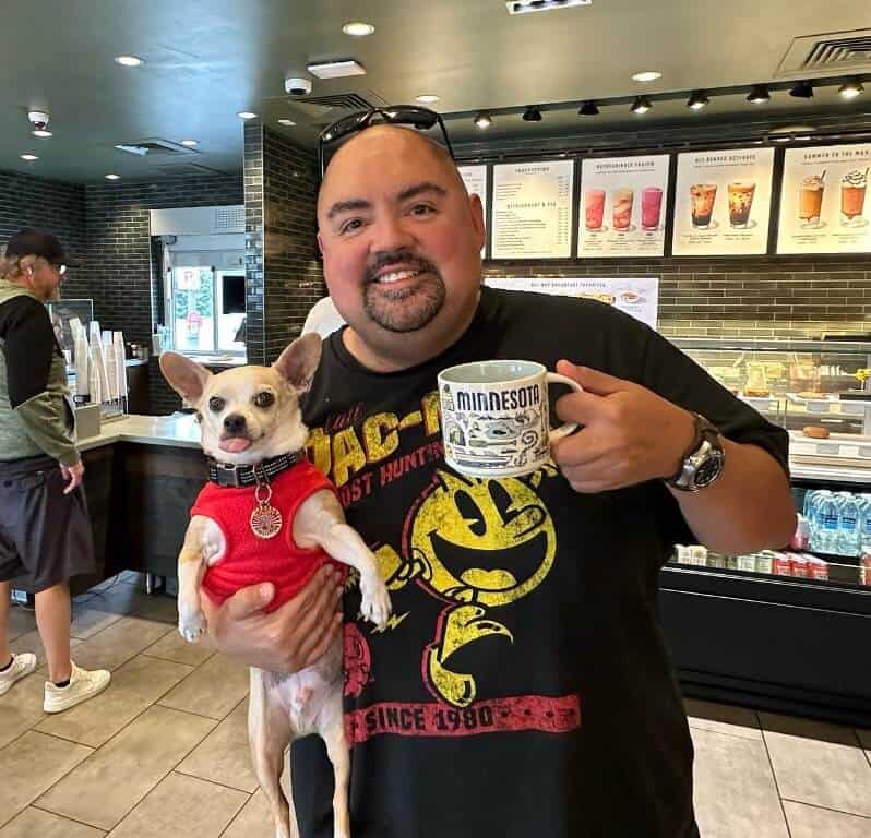 Gabriel Iglesias drinking morning coffee