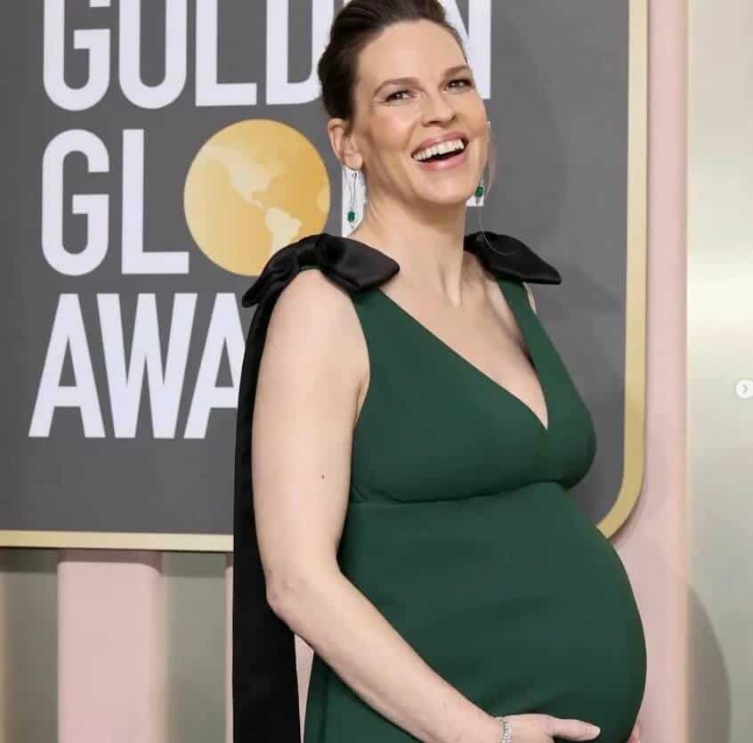 Hilary Swank during her pregnancy