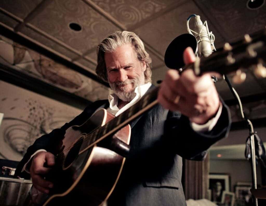 Jeff Bridges playing music at Golden State Theatre