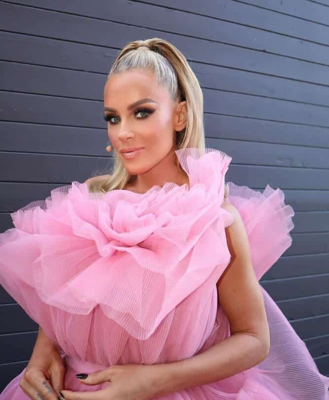 Jenny McCarthy in pink dress