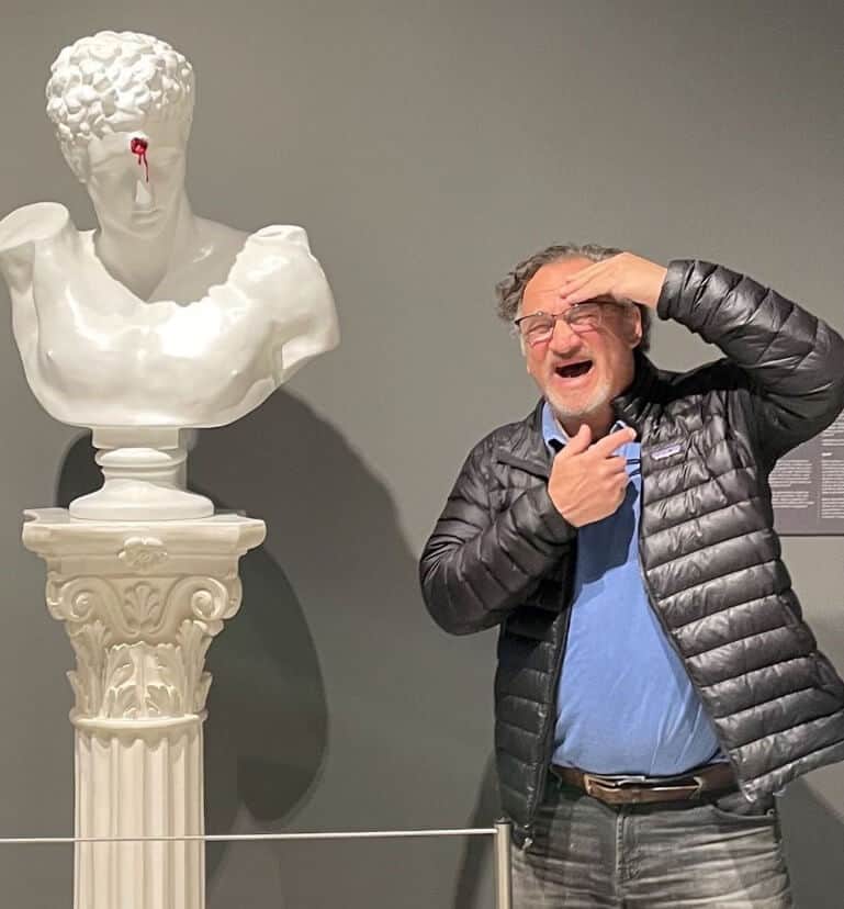 Jim Belushi in Museum with Modern Art