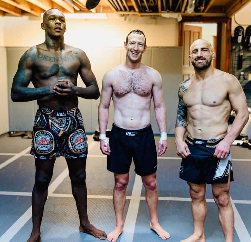 Mark Zuckerberg with Israel Adesanya