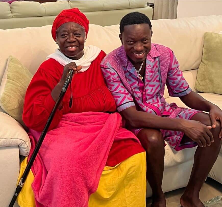 Michael Blackson with his mom