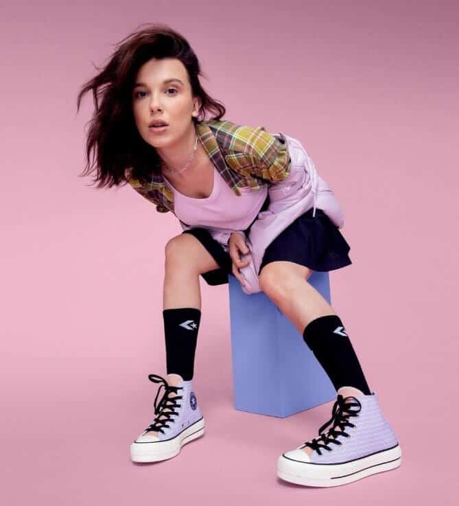 Millie Bobby Brown wearing Converse Shoes