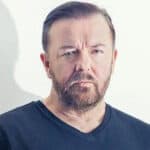 Ricky Gervais posing straight to camera