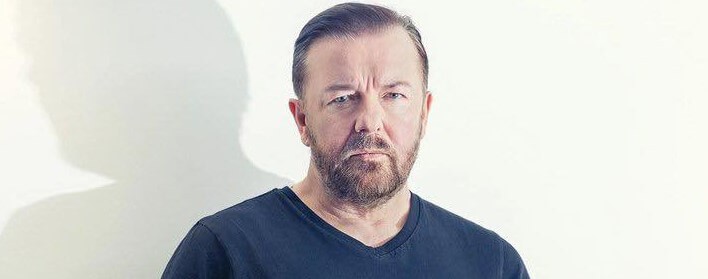 Ricky Gervais posing straight to camera