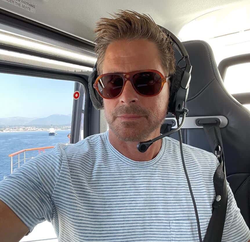 Rob Lowe in Helicopter