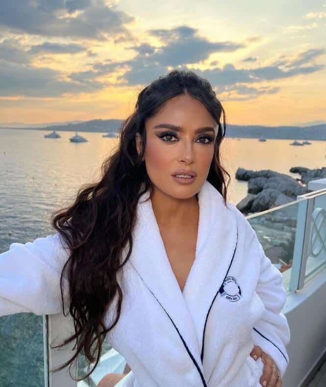 Salma Hayek enjoying Sunset in Cannes