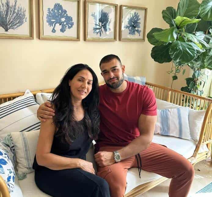 Sam Asghari with his mother Mama Asghari