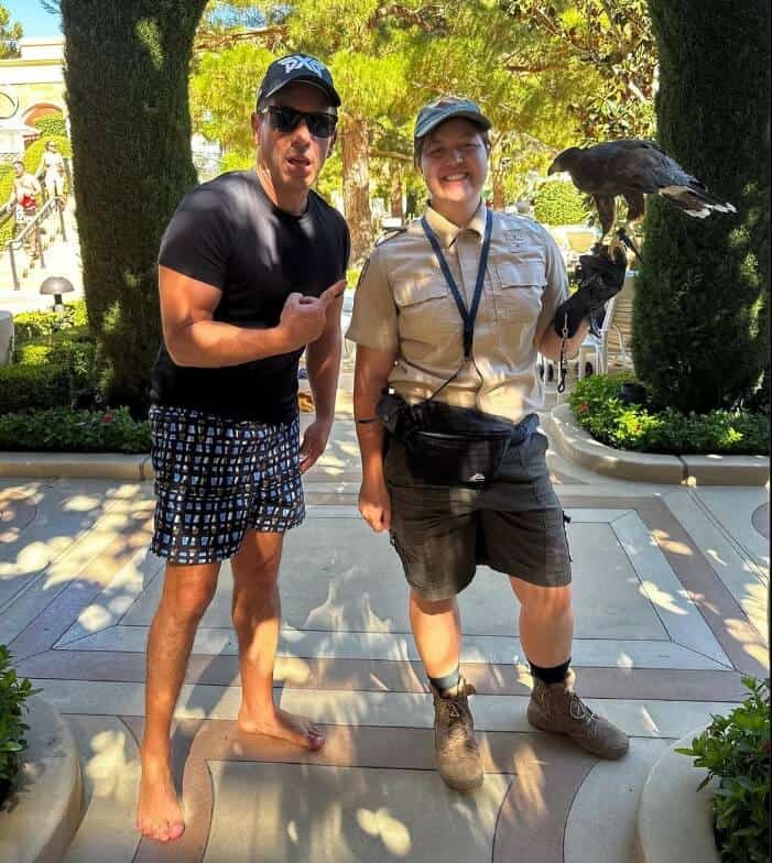 Sebastian Maniscalco with The Falcon or Hawk