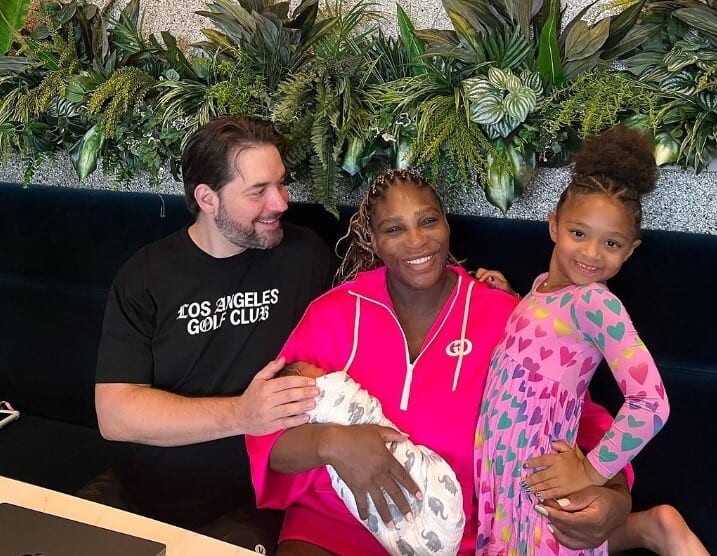 Serena Williams with her baby girl