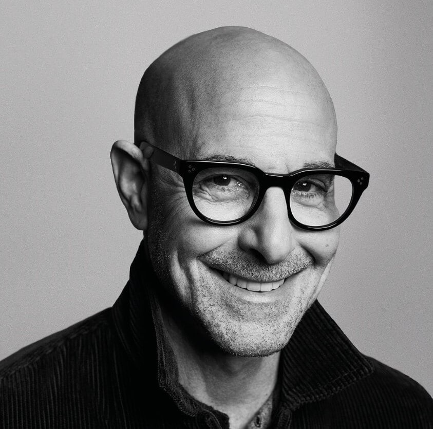 Stanley Tucci black and white cover photo