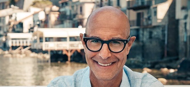 Stanley Tucci enjoying brunch