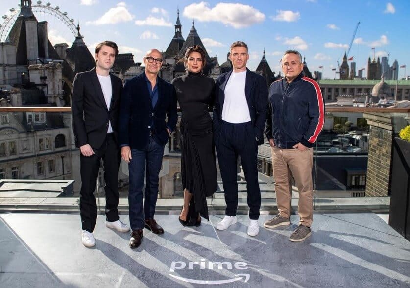 Stanley Tucci in London with Priyanka Chopra