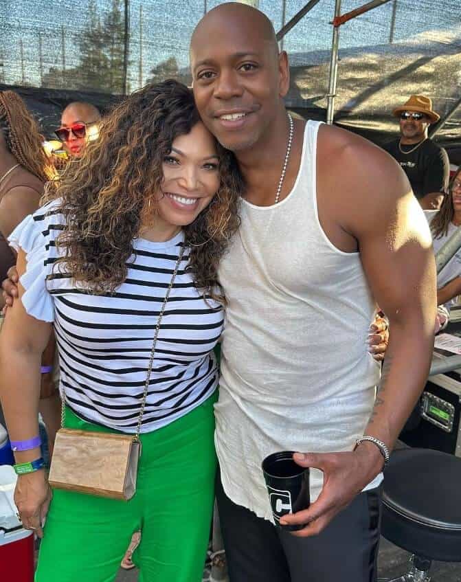 Tisha Campbell with brother Dave Chappelle